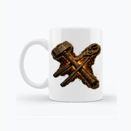 Kowalski Symbol – Młotek i Kleszcze - Biały kubek